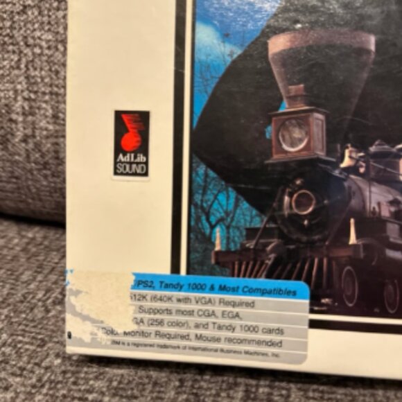 Sid Meier's Railroad Tycoon 1990 Micro Prose Big Box 5.25" Floppy w/ Guide - Picture 3 of 3